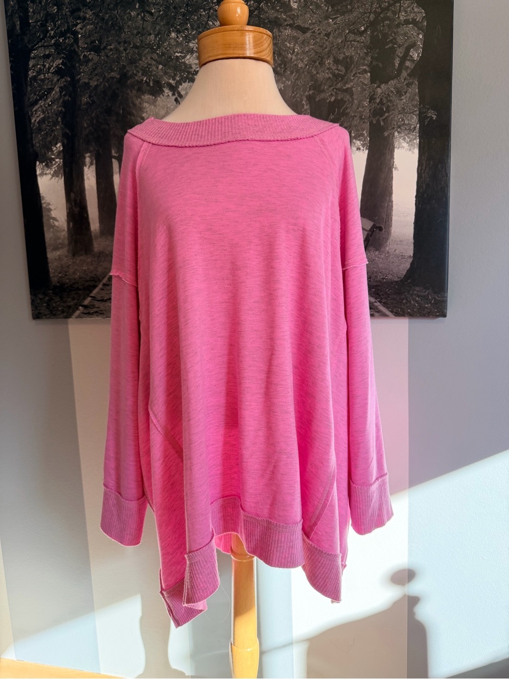 FP Movement by Free People Bubblegum Pink Oversized Boatneck Sweatshirt